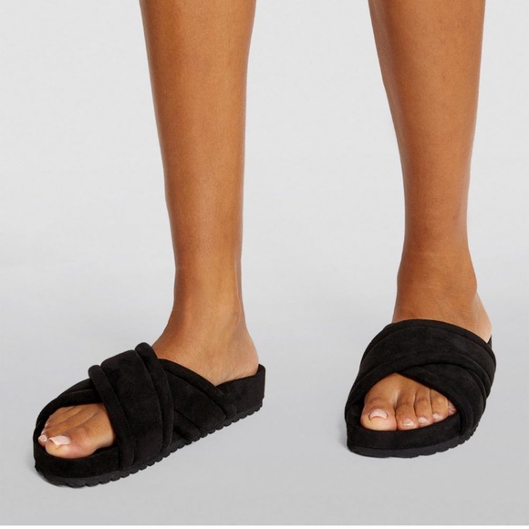Varley Women's Black Slide Sandals shoes size 8 Nwob